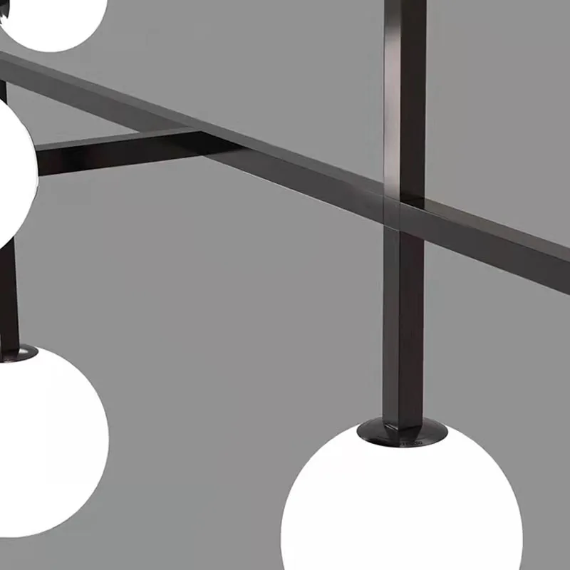 Nouvelles LED lustres hôtel Hall Foyer salle à manger lampe suspendue or noir métal éclairage moderne 15 verre blanc G9 ampoule Art déco - Image 5