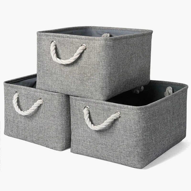 Pannier organisateur de jouets en coton et lin pour enfants