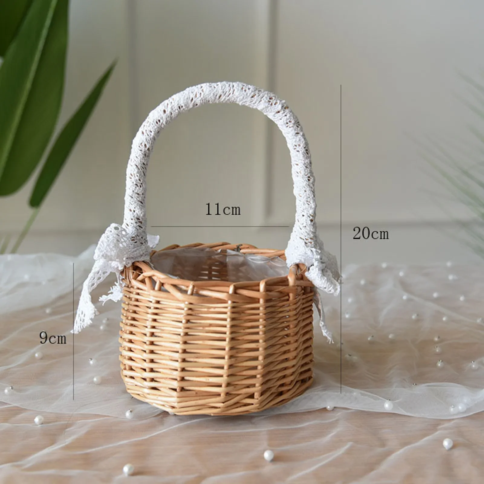 panier à fleurs mariage avec nœud papillon grande capacité polyvalent - Image 11