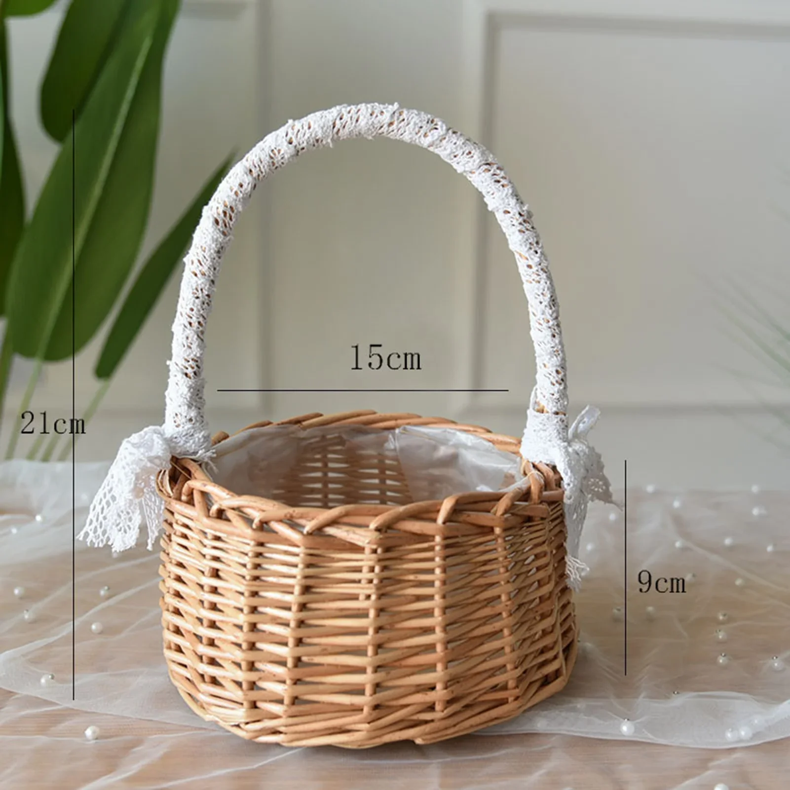 panier à fleurs mariage avec nœud papillon grande capacité polyvalent - Image 13