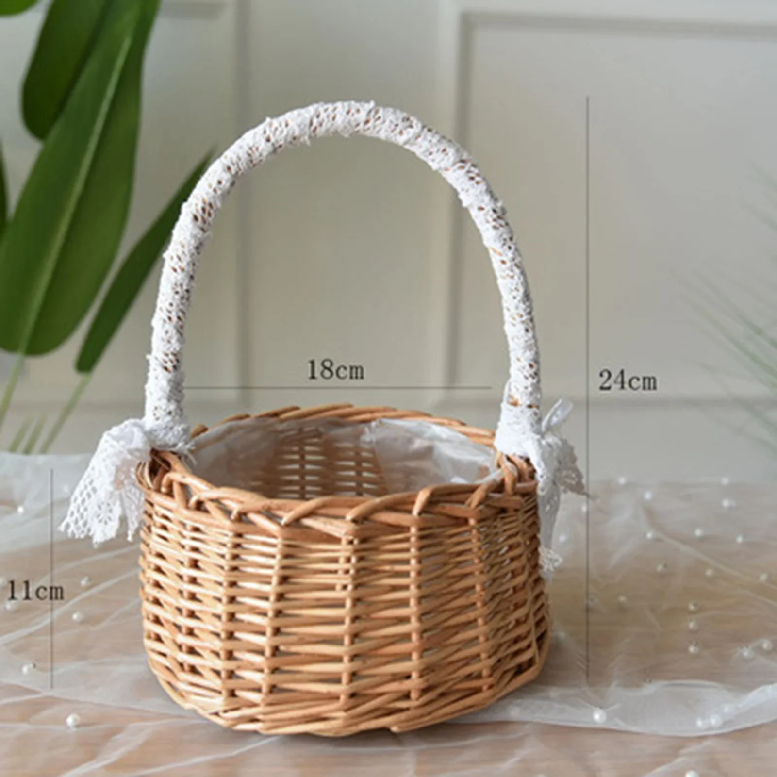 panier à fleurs mariage avec nœud papillon grande capacité polyvalent - Image 15