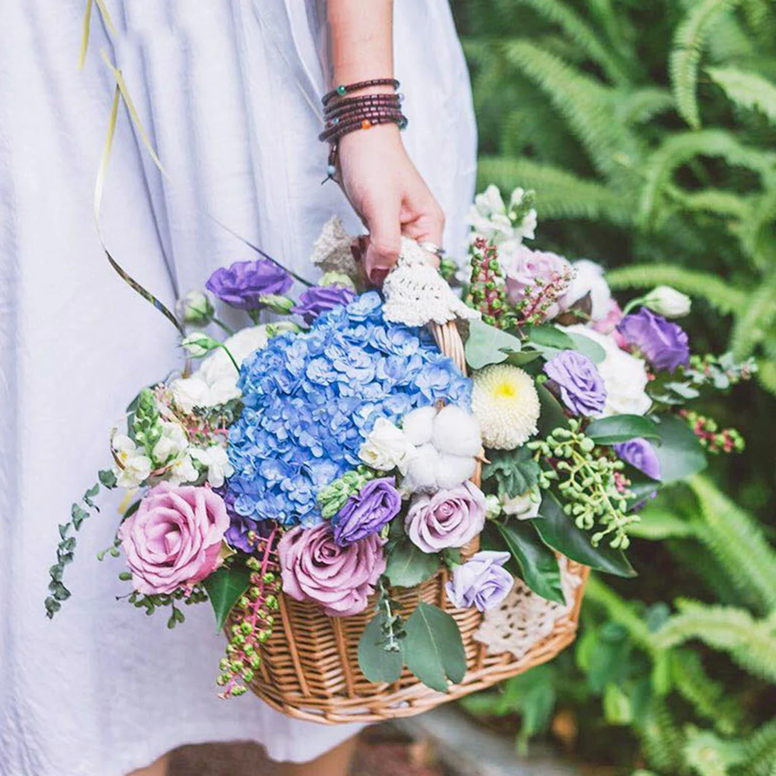 panier à fleurs mariage avec nœud papillon grande capacité polyvalent - Image 4