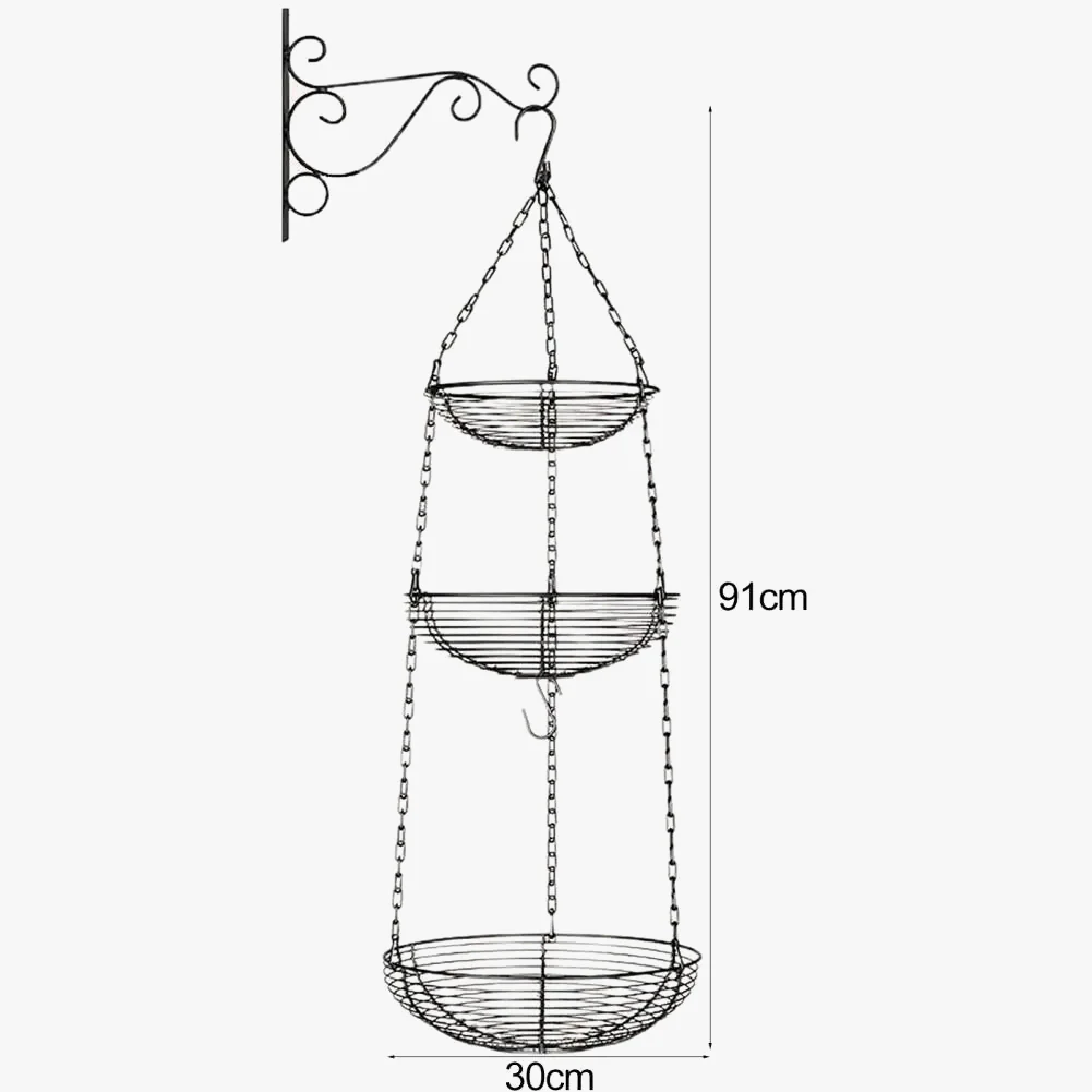 panier à fruits suspendu à 3 niveaux avec crochet pour bananes - Image 6