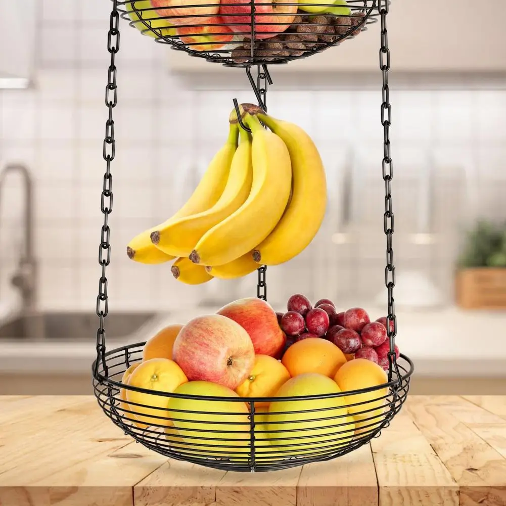 panier à fruits suspendu à 3 niveaux avec crochet pour bananes - Image 7