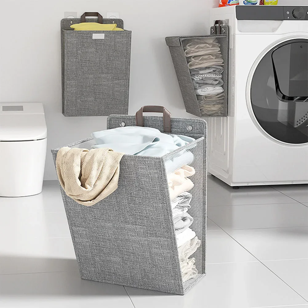 panier Ă linge adhĂ©sif pliable mural multifonctionnel pour vĂȘtements - Image 5