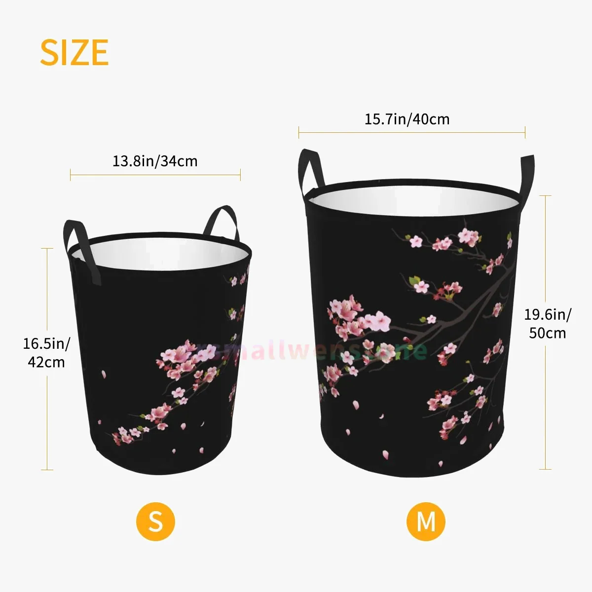 panier à linge rond en forme de branche de sakura pour rangement - Image 4