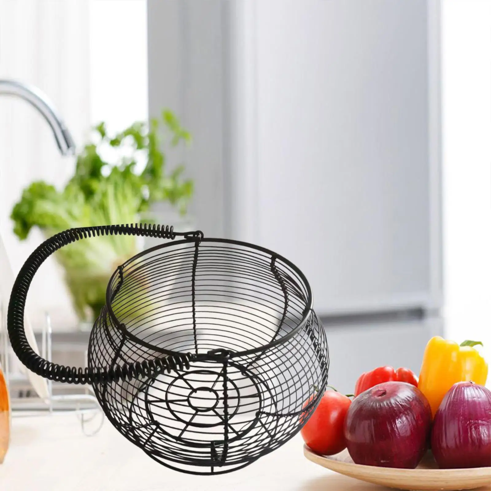 panier à œufs en fil de fer avec poignée pour rangement alimentaire - Image 3