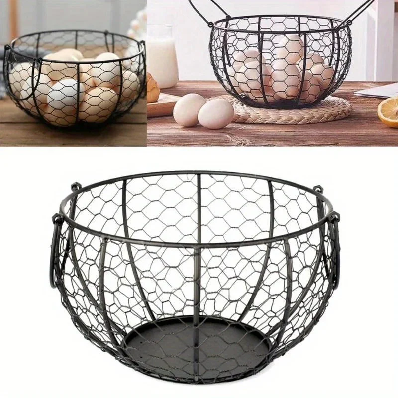 panier à œufs en métal pour rangement et décoration de cuisine - Image 2