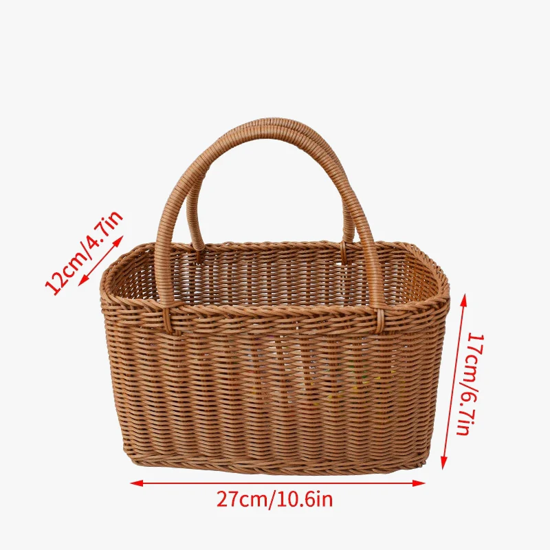 panier de pique-nique en osier pour rangement et courses - Image 10