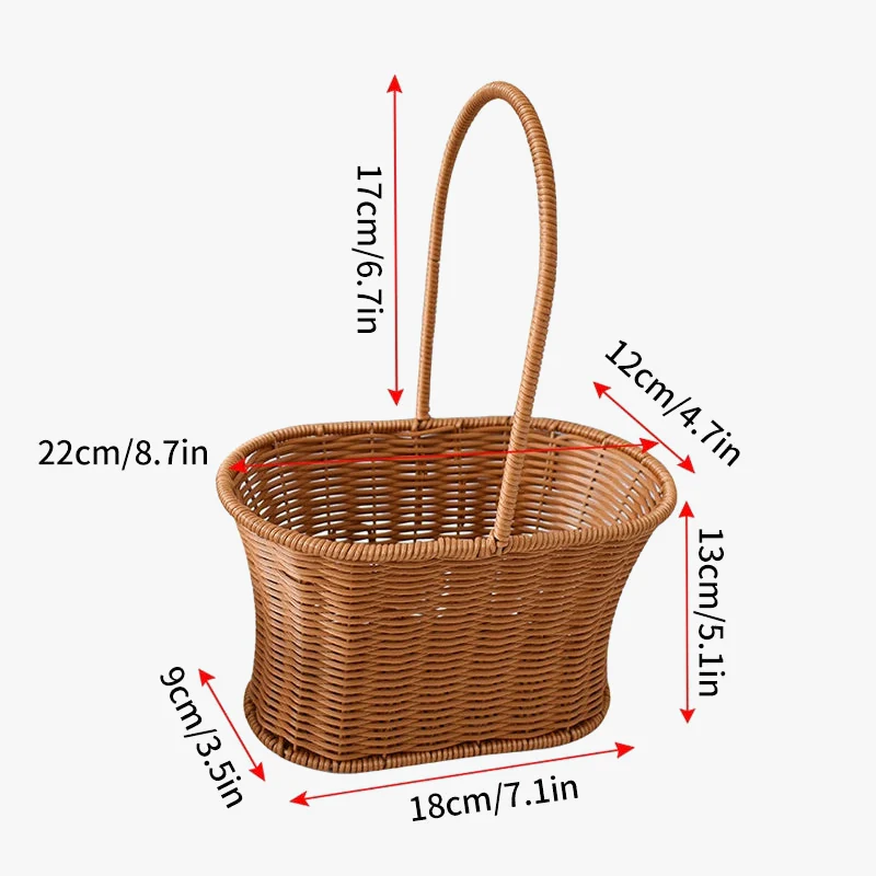 panier de pique-nique en osier pour rangement et courses - Image 8