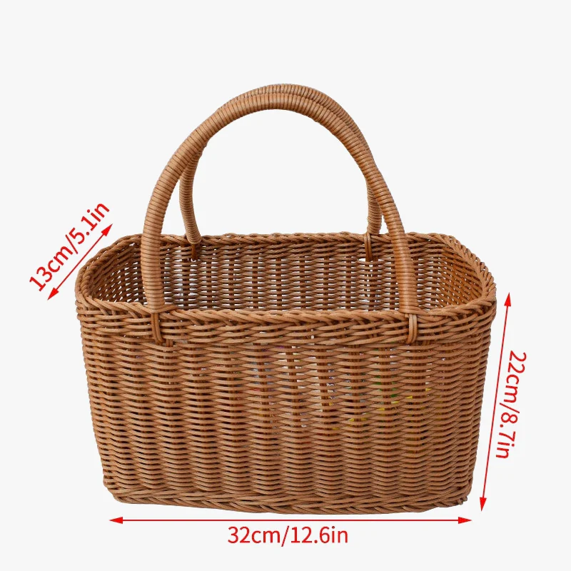 panier de pique-nique en osier pour rangement et courses - Image 9