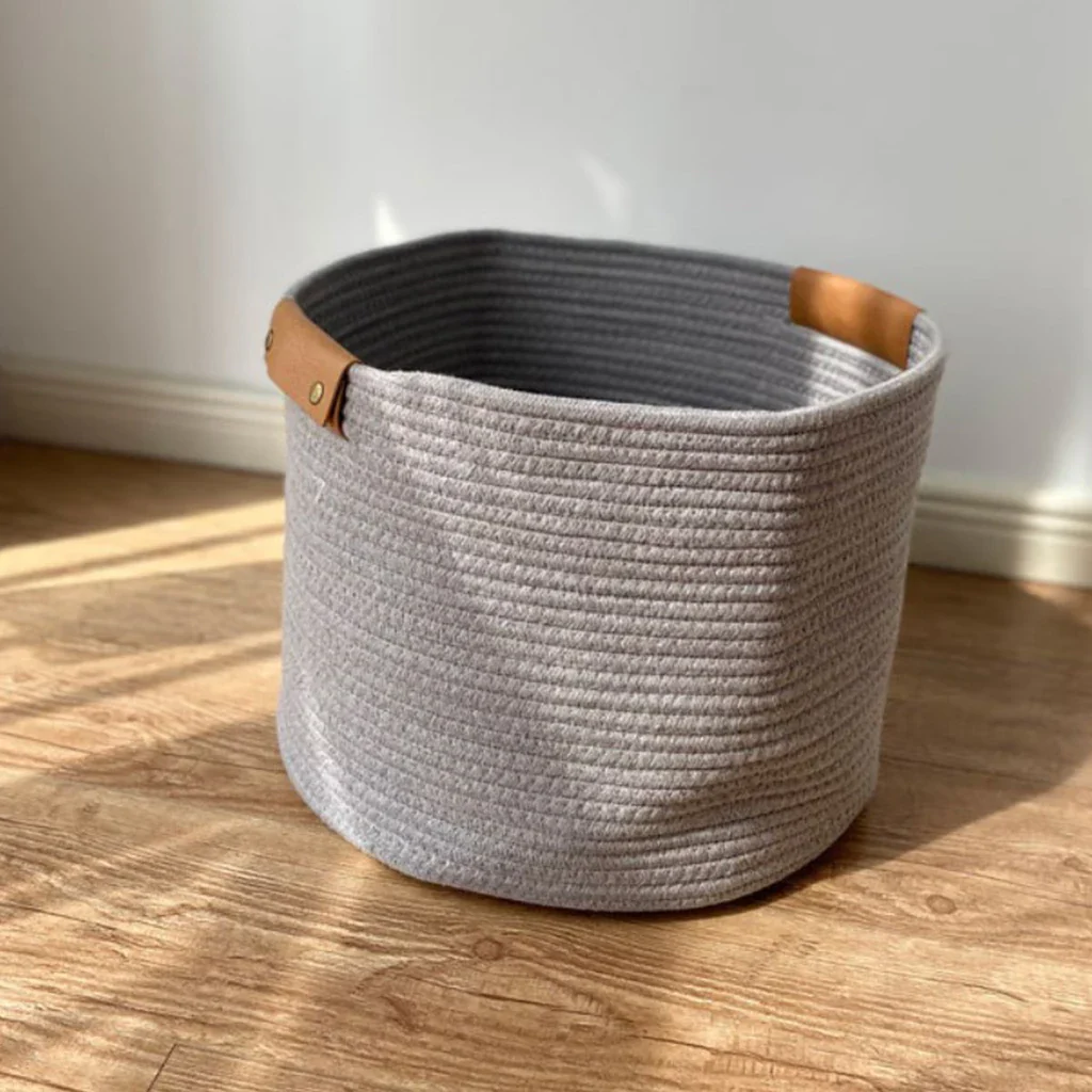 panier de rangement en corde pour jouets et linge bébé - Image 2