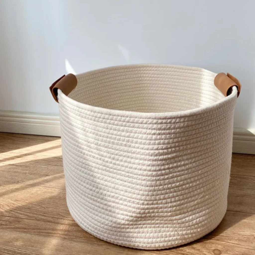 panier de rangement en corde pour jouets et linge bébé - Image 4