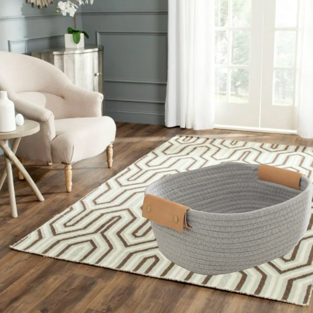 panier de rangement en corde pour jouets et linge bébé - Image 7