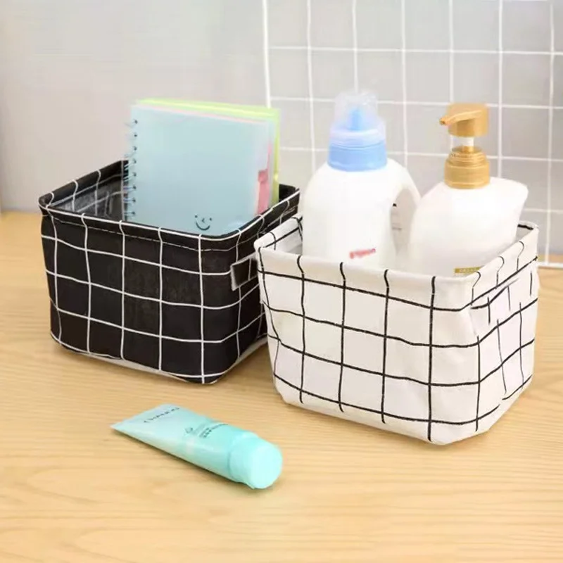 panier de rangement en lin pour bureau et jouets - Image 3