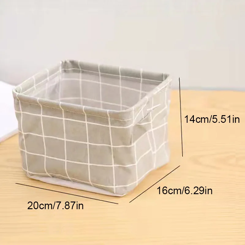 panier de rangement en lin pour bureau et jouets - Image 6