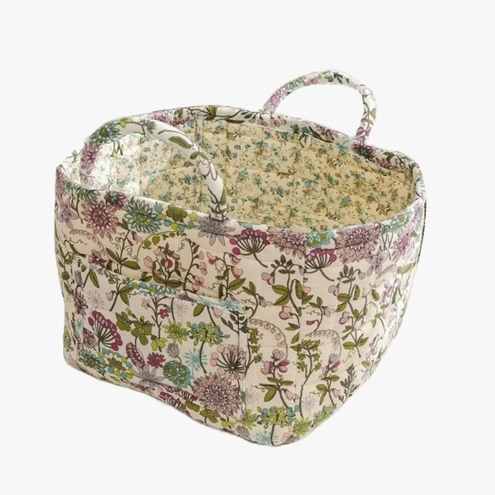 panier de rangement en tissu lavable style pastoral empilable multiusage - Image 7