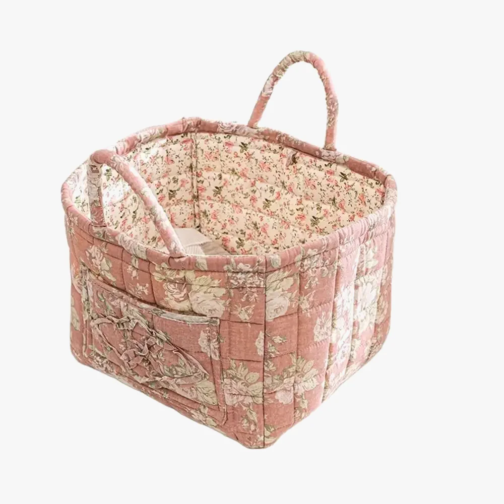 panier de rangement en tissu lavable style pastoral empilable multiusage - Image 8