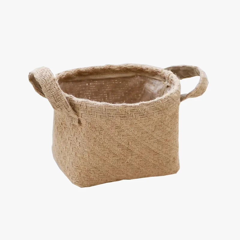 panier de rangement en toile de jute tissée multifonctionnel - Image 8