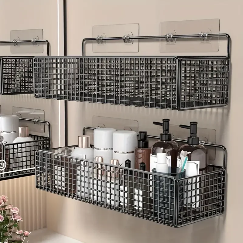 panier de rangement mural en métal pour accessoires peu encombrant - Image 2