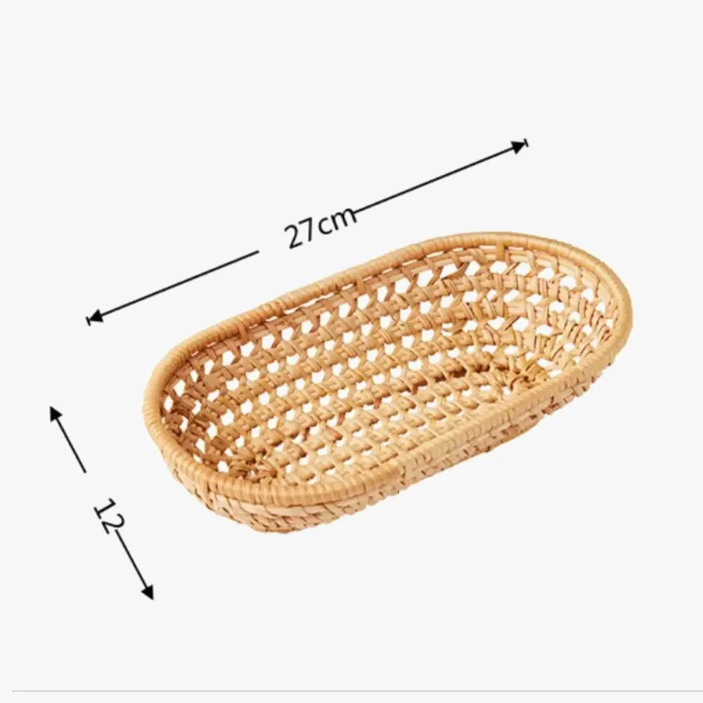 panier de rangement ovale en rotin pour pain et fruits - Image 8