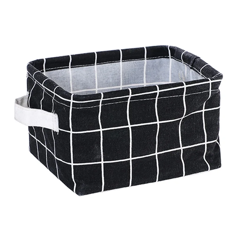 panier de rangement pliable en toile avec poignée coton et lin - Image 15