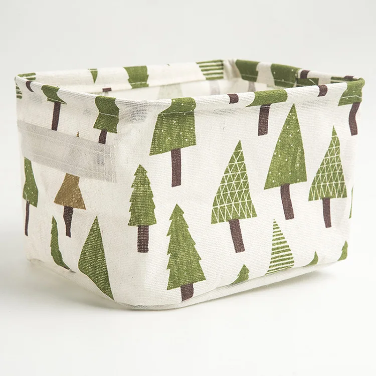 panier de rangement pliable en toile avec poignée coton et lin - Image 18