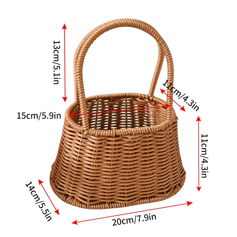 panier de rangement tissé à la main pour jardin et pique-nique - Image 11
