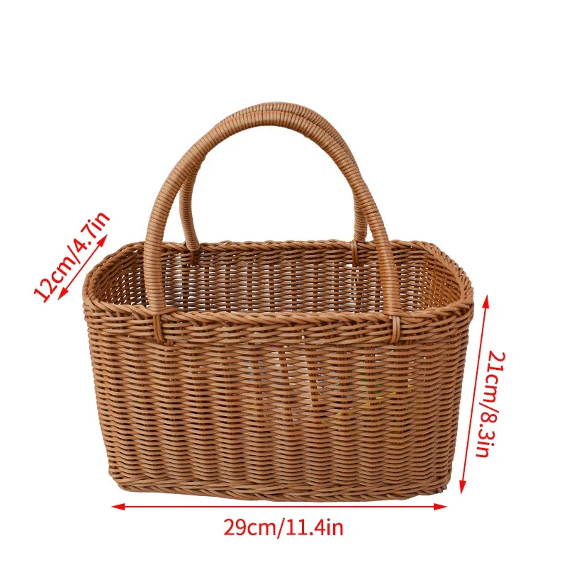 panier de rangement tissé à la main pour jardin et pique-nique - Image 12