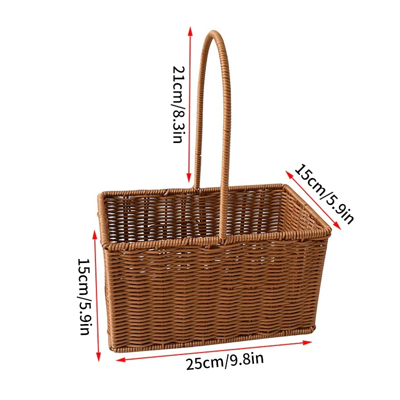 panier de rangement tissé à la main pour jardin et pique-nique - Image 19