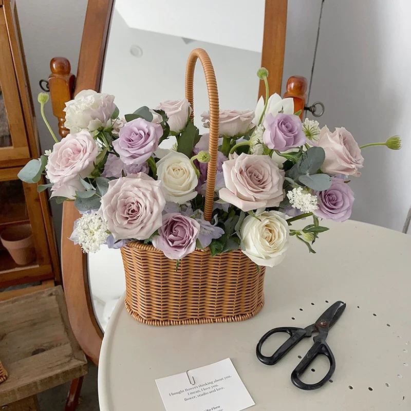 panier de rangement tissé à la main pour jardin et pique-nique - Image 2