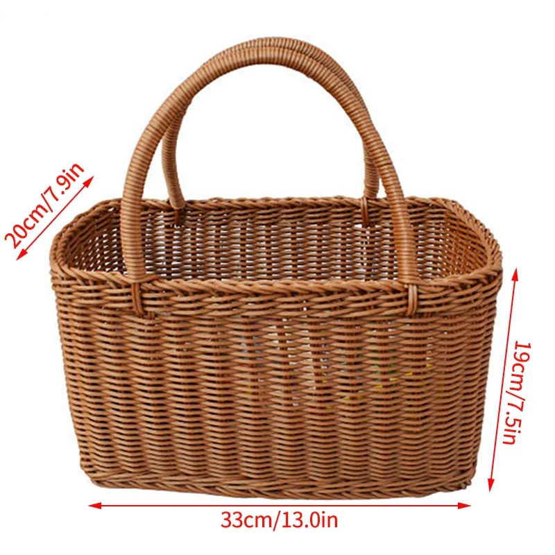 panier de rangement tissé à la main pour jardin et pique-nique - Image 20