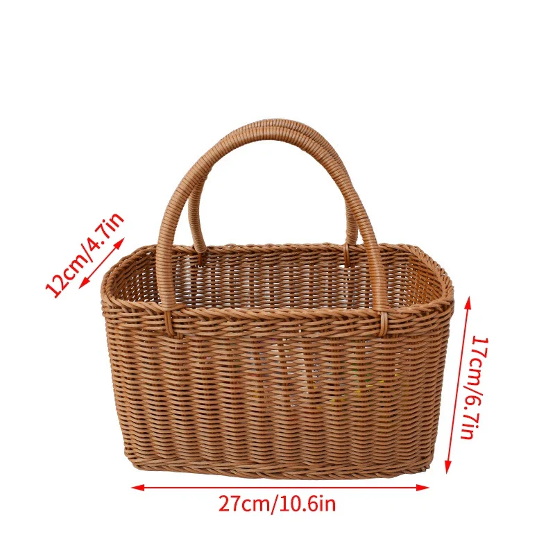 panier de rangement tissé à la main pour jardin et pique-nique - Image 21