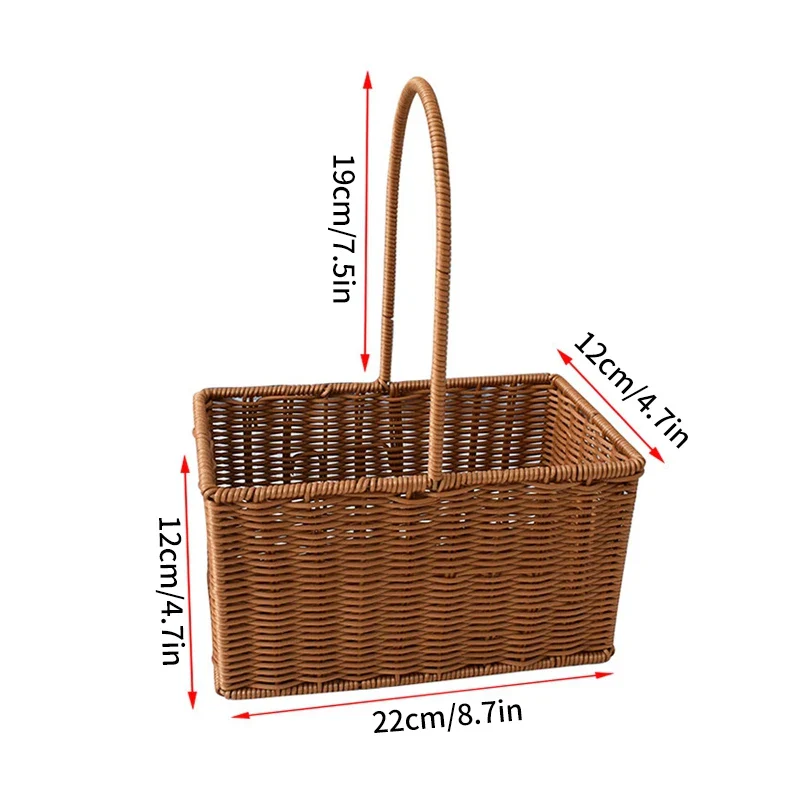 panier de rangement tissé à la main pour jardin et pique-nique - Image 24