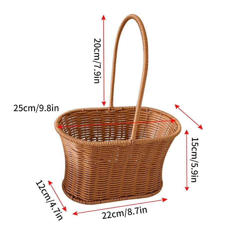 panier de rangement tissé à la main pour jardin et pique-nique - Image 26