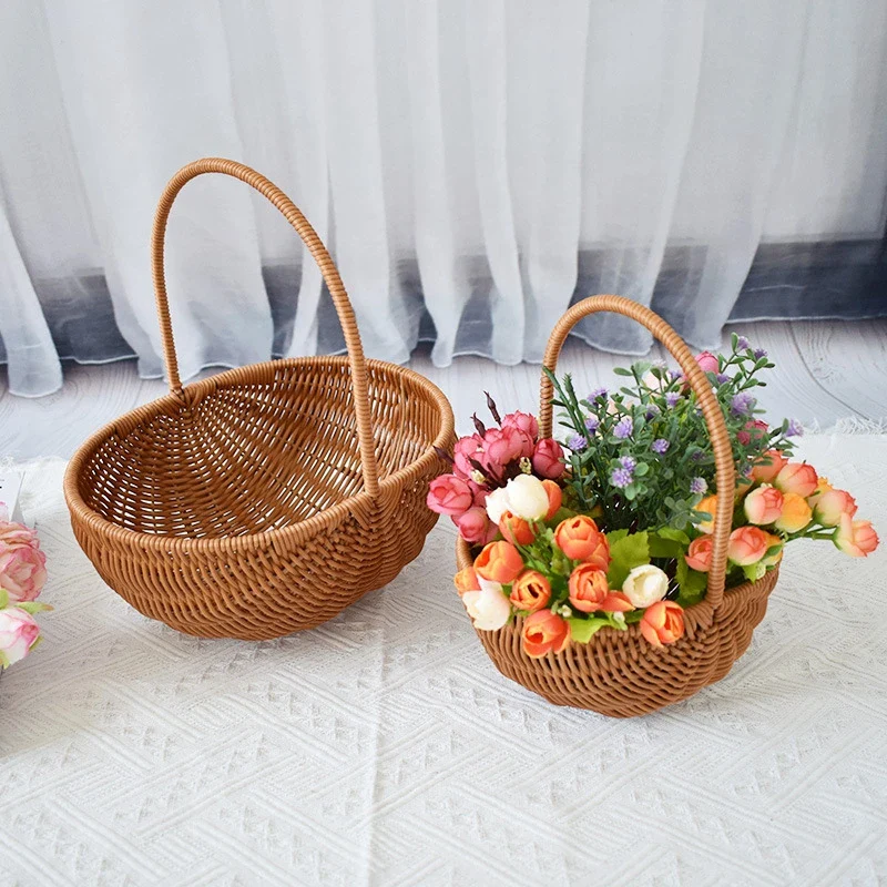 panier de rangement tissé à la main pour jardin et pique-nique - Image 3