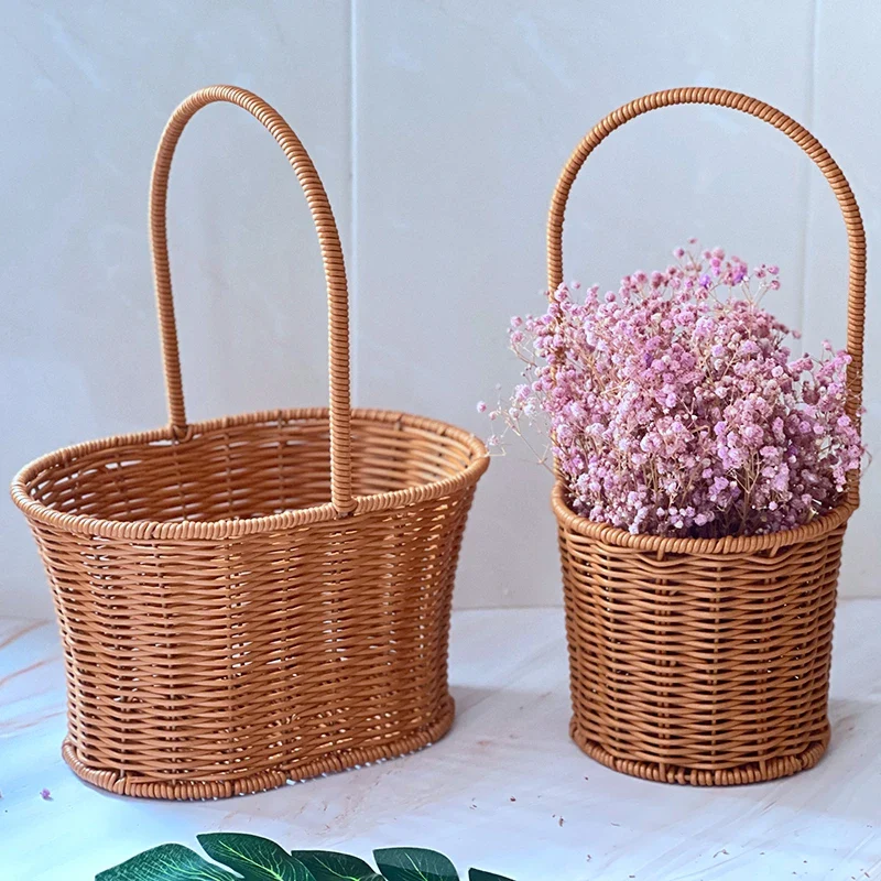 panier de rangement tissé à la main pour jardin et pique-nique - Image 4
