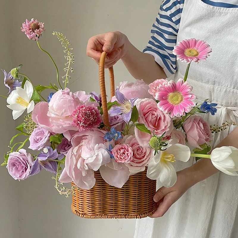 panier de rangement tissé à la main pour jardin et pique-nique - Image 5