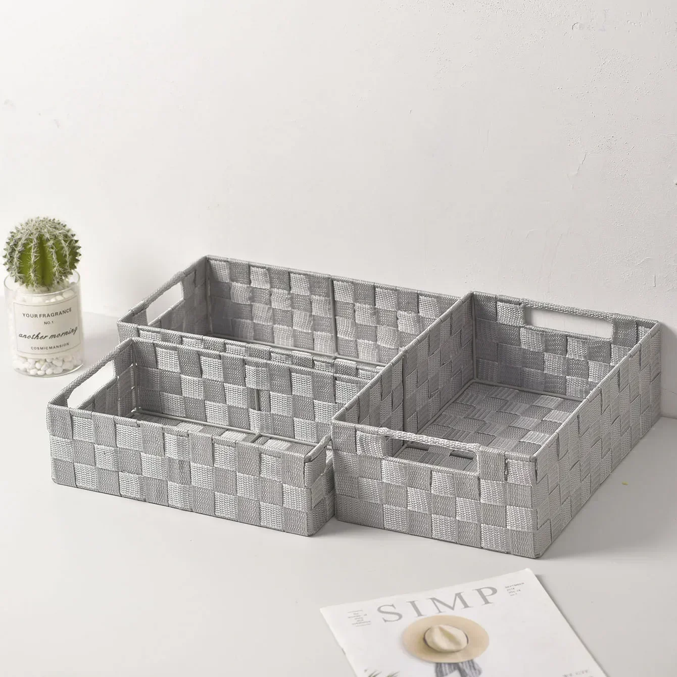 panier de rangement tissé simple et polyvalent pour divers objets - Image 3