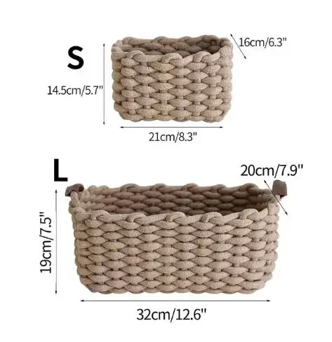 panier en corde de coton pour rangement divers et décoration nordique - Image 13