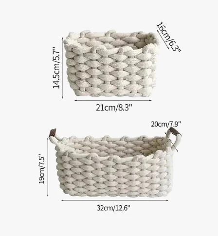 panier en corde de coton pour rangement divers et décoration nordique - Image 8