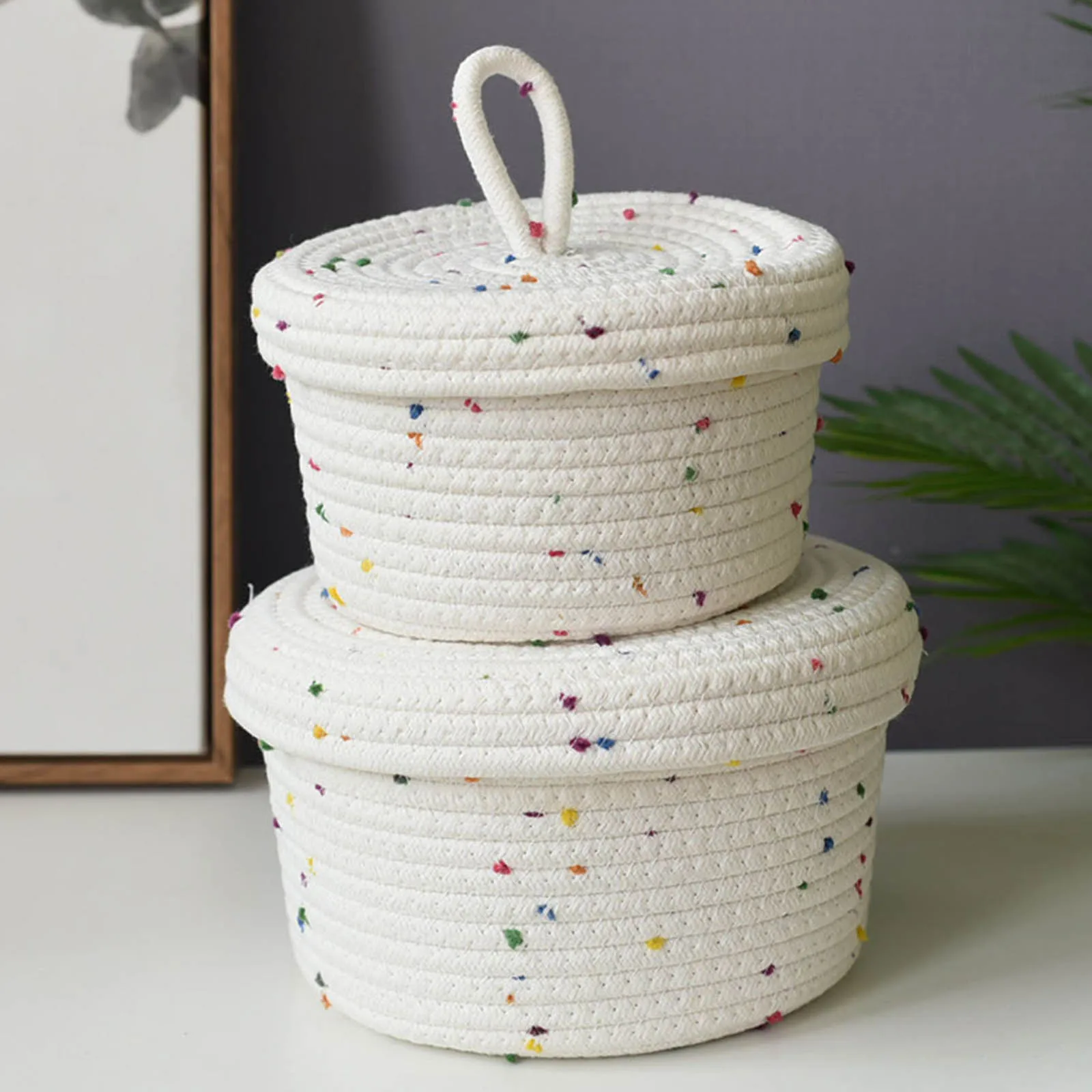 panier en coton tissé à la main pour rangement décoratif - Image 4