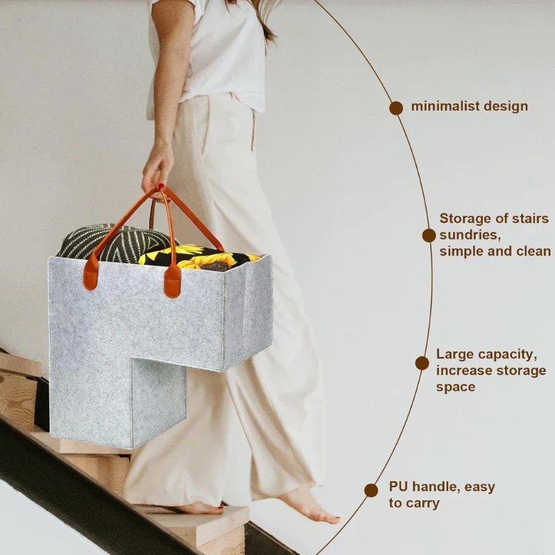 panier en feutre pratique pour rangement de vêtements - Image 2