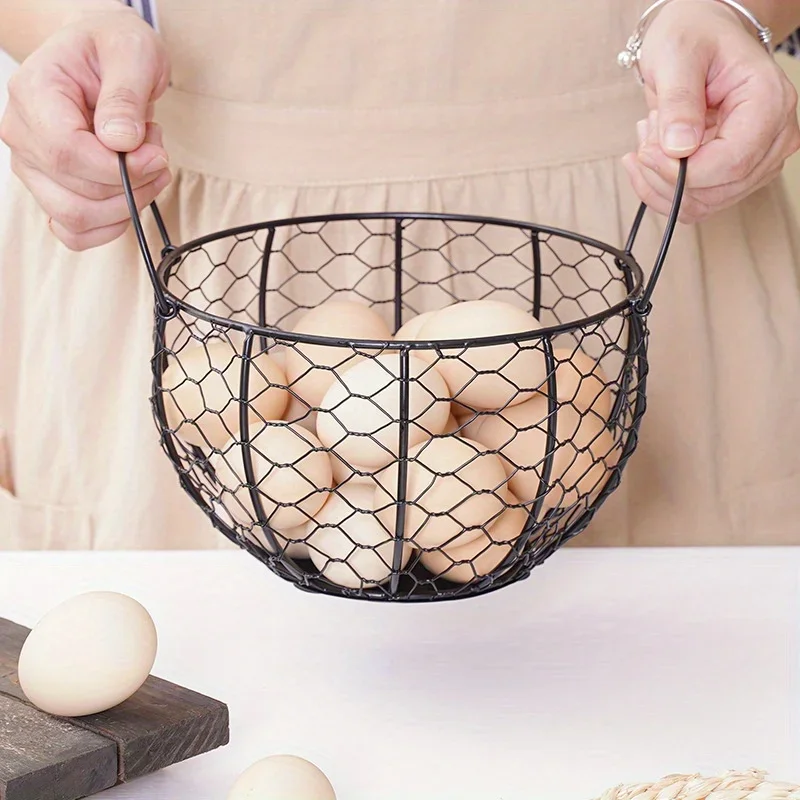 panier en métal pour rangement dœufs et accessoires de cuisine - Image 3