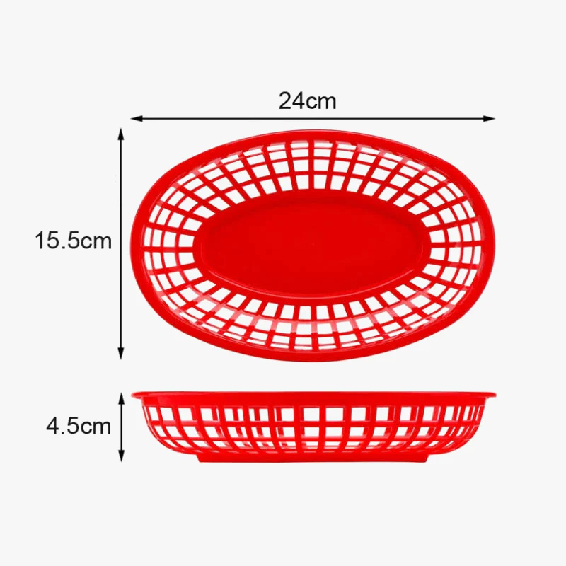 panier ovale en plastique pour nourriture et rangement décoratif - Image 2