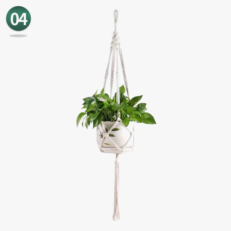 panier suspendu en macramé pour plantes artisanales décoration intérieure - Image 10