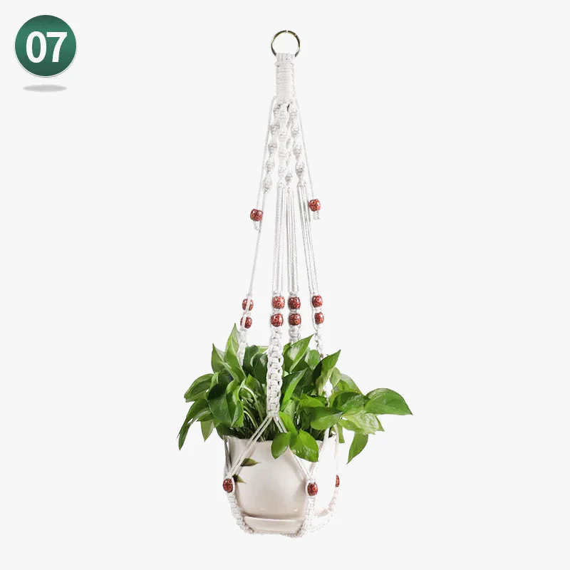 panier suspendu en macramé pour plantes artisanales décoration intérieure - Image 8