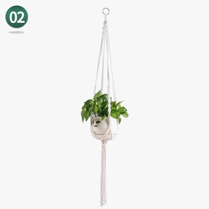 panier suspendu en macramé pour plantes artisanales décoration intérieure - Image 9