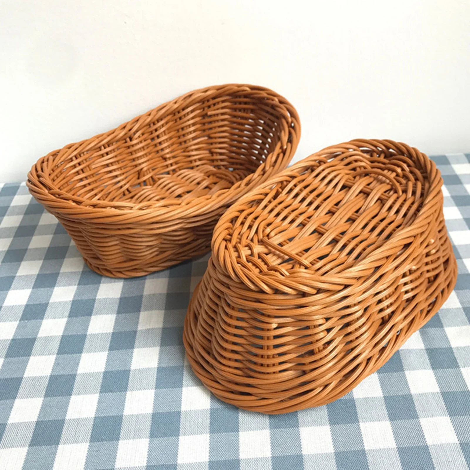 panier tressé ovale pour rangement de fruits et cosmétiques - Image 3