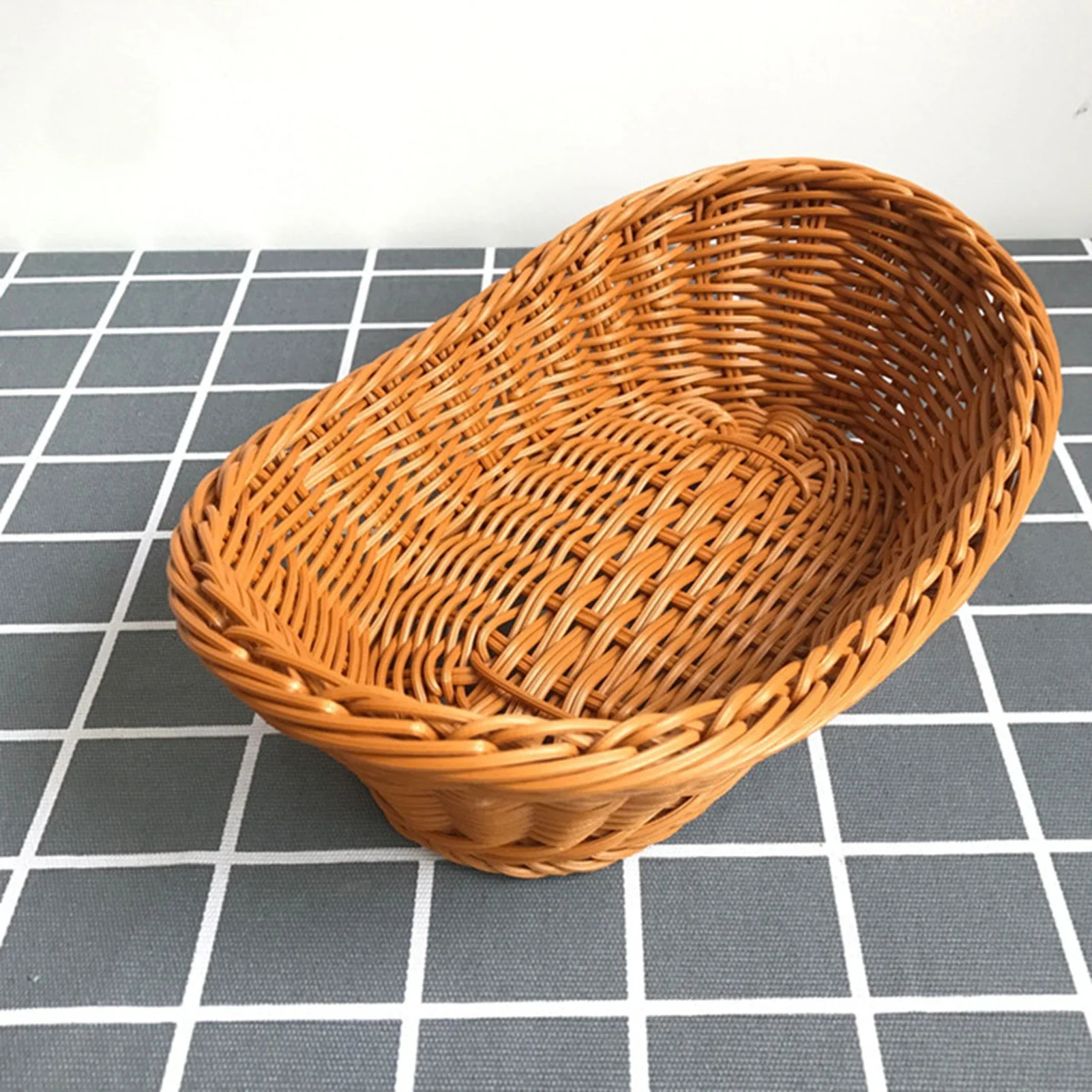 panier tressé ovale pour rangement de fruits et cosmétiques - Image 6